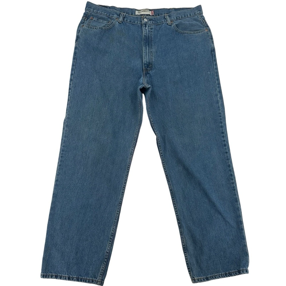 Levis 550 Relaxed Fit Jeans Medium Wash Blue Denim Cotton Work Casual Mens 42x32